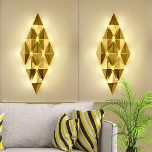 Post-modern light luxury wall lamp living room TV background wall bedroom wall lamp room bedside led indoor wall lamp creativity