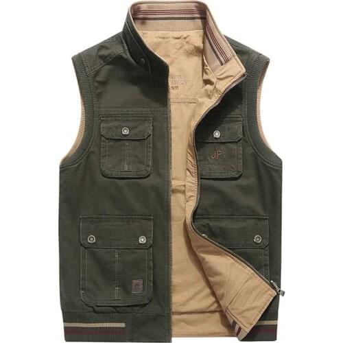 Plus Size 9XL Autumn Winter Double Side Wear Vest Sleeveless Coat Jacket Men Casual Waistcoat Fashion Vest Top Male CPophing