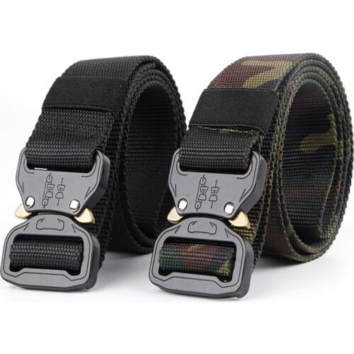 Men Women Tactical Belt Camouflage Quick Release Military Nylon Belt Outdoor Multifunctional Training Belts