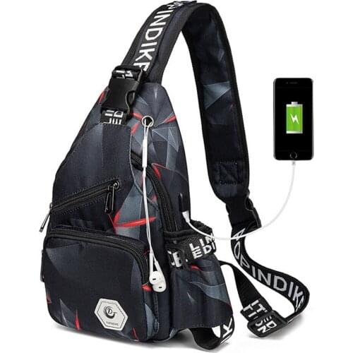 Teen Boys Shoulder Bags USB Charging Crossbody Bags Anti Theft Chest Bag School Summer Short Trip Messenger Bag 2020 New Arrival