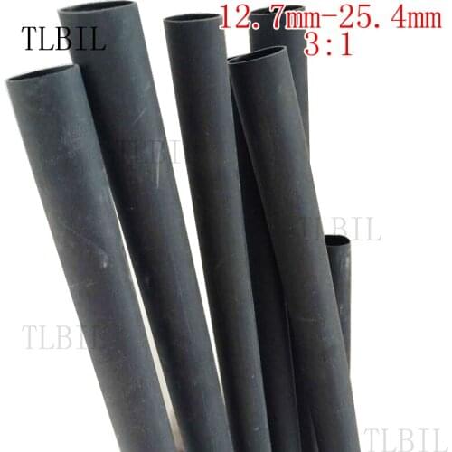1.22Meters 12.7/15.4/19.1/25.4mm thin&flexible flame retardant Adhesive Lined Polyolefin Heat Shrink Tubing Shrink Ratio 3:1