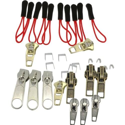 32 Pieces Mxied Universal Zipper Fix Zip Slider Rescue Instant Repair Kit Replacement