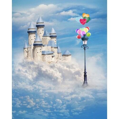 Castle in sky newborn photo background vinyl fotografia baby shower photography backdrop for photo studio props photocall S-1786