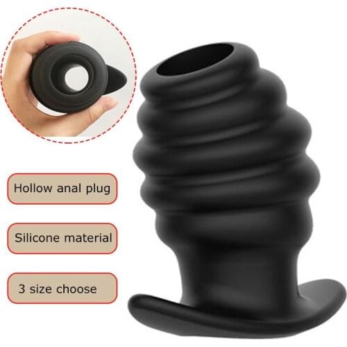 Screw Hollow Anal Butt Plug Silicone Vaginal Speculum Sex Toys Prostate Massager Anus Expander Douche Enema Anal Plug