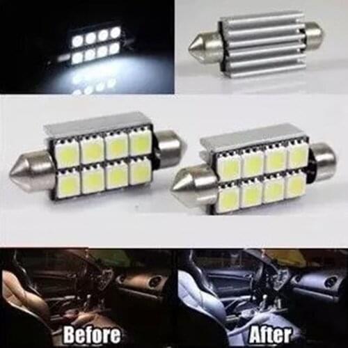 YSY 10X White C5W 6418 Error free Canbus 36/39/41mm Festoon Lights 8SMD 5050 LED Car Interior Reading Lights Lamps Car Styling