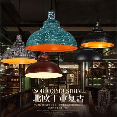 Loft Style Iron Industrial Droplight RH Vintage Pendant Lamp Fixtures For Dining Room LED Hanging Light Indoor Lighting
