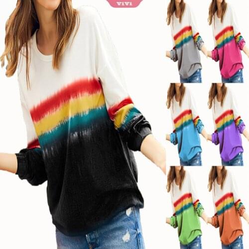 2021 Long Sleeve T-shirt Womens Autumn Casual Loose Round Neck New Color Sweater