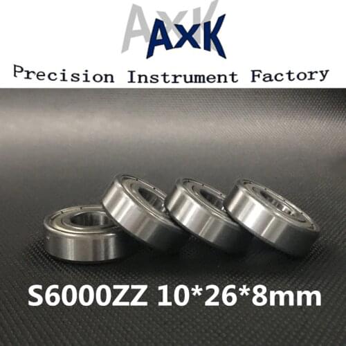 2019 Free Shipping S6000zz Abec-3 (10pcs) Stainless Steel Ball Bearing 10x26x8mm 6000zz/ss S6000z Rodamientos Roulement A Bille