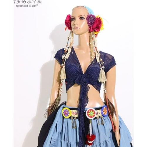 5Colors Belly Dance Clothes Tops Women Sexy Mesh Top Front Cross Crop Halter Deep V Neck Short Sleeve Top CSS100