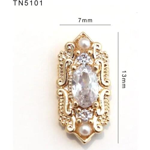 5pcs/lot TN5101 Luxury Alloy Zircon Nail Art Crystals jewelry Rhinestones nails accessories supplies nail art decorations charms
