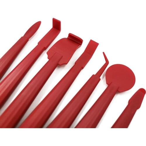 7pc Auto Styling Vinyl Carbon Fiber Window Ice Remover Cleaning Wash Car Scraper with Felt Squeegee Tool Film Wrapping