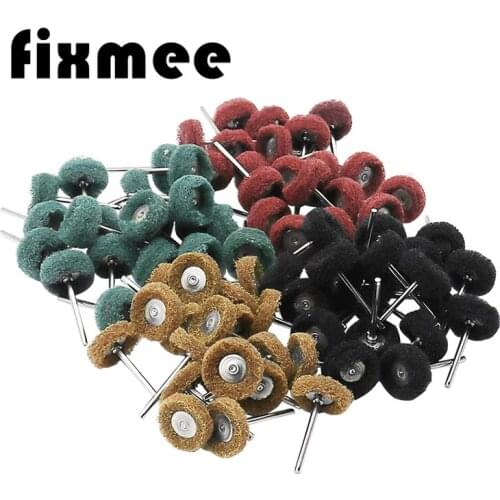 80pcs/set Mini Brush Scouring Pad Abrasive Wheel Nylon Fiber Grinding Sanding Head Buffing Polishing Wheel 1"25mm Set For Dremel