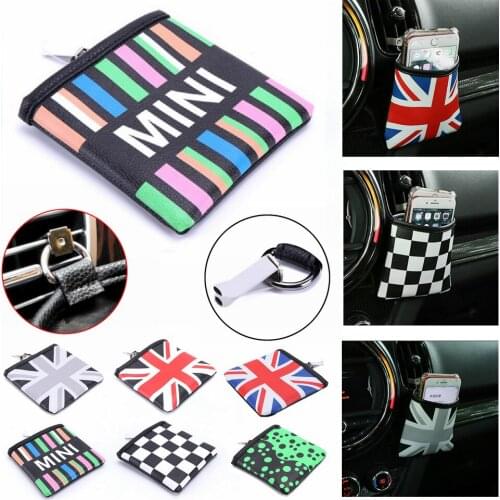 Car Air Vent Outlet Storage Bag Pen Card Tickets Phone Holder For MINI COOPER F54 F55 F56 F60 R55 R56 R60 Countryman Accessories