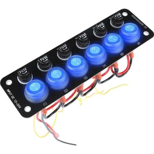 Car Auto Accessories Replaceable Fuse Holder With Waterproof Rocker Toggle Switch On/off Led Light For Camping Car Boat RV