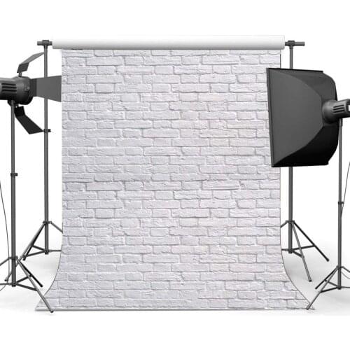White Brick Backdrop Weathered Wallpaper Photography Background Kids Adults Happy Birthday Wedding Party Decoration Wallpaper