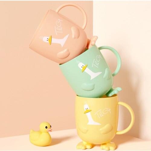 Toothbrush Cup Cartoon Shape Shock-proof Portable Children Feeding Water Cups Kids Training Water Mugs Dental Care Supplies