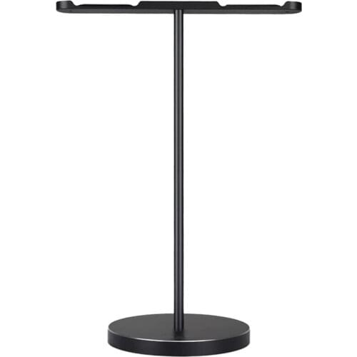 Dual Aluminum Headphones Stand Holder-Showcase with Solid Heavy Base and Fits for PS4 Gamer Headsets and All Headphones