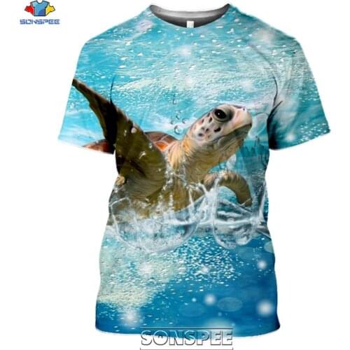 SONSPEE Funny Animal Sea Turtles 3D Print T-Shirt Men Women Casual O-Neck Short Sleeve Summer Tees Tops Oversized T Shirt