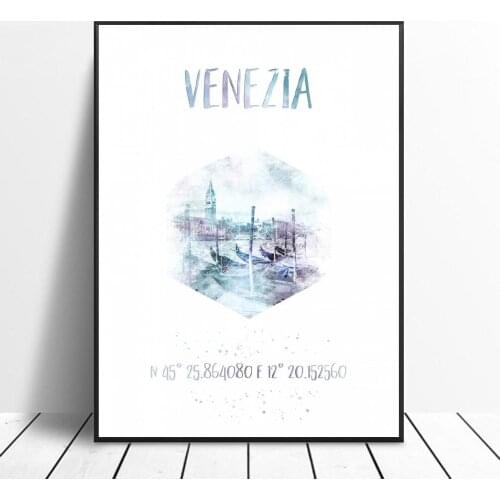 Grand Canal Coordinates Art canvas poster home decoration painting frameless