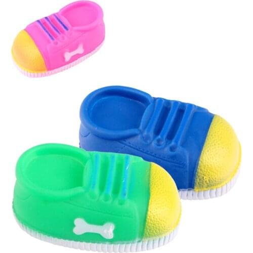 1PCS Random Color Legendog Puppy Shoe Shape Toy Interactive Funny Bone Decor Toy Dog Teething Sound Toy Pet Squeaky Toy