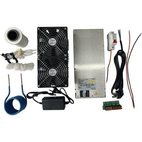 2500W ZVS Induction Heater Induction Heating PCB Board Heating Machine+Heating Coil+70mL Rucible+Pump+Power Supply