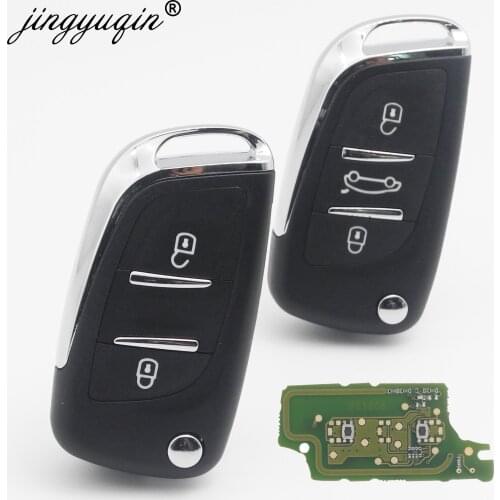 Jingyuqin 5X CE0536 ASK/FSK Modified Flip Remote Car Key for Citroen PICASSO C2 C3 C4 C5 C6 C8 VA2/HU83 433MHz PCF7961 2/3 BTN