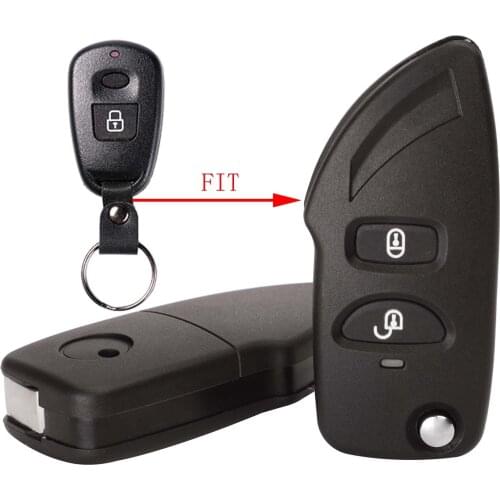 Jingyuqin Remote Flip Car Key Shell Upgrade For Hyundai Elantra Santa Fe Eagle Terracan Atos Trajet Fit For Kia Carens 2 Buttons