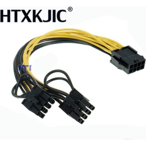 6pin to 2*8pin(6+2)pin for miner Molex 6 pin PCI E to 2*PCIe 8 (6+2) pin Graphics Video Card PCI-e VGA Splitter Hub Power Cable