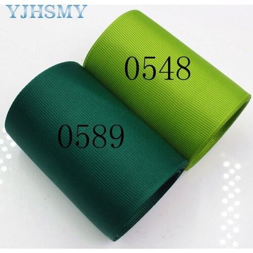 YJHSMY 176061 ,75mm 10yards Solid Color Ribbons Thermal transfer Printed grosgrain Wedding Accessories DIY handmade material