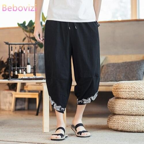 Summer Kimono Pants Japanese Casual Loose Samurai Japan Men Yukata Harajuku Traditional Asian Thailand Bloomers Plus Size M-5XL