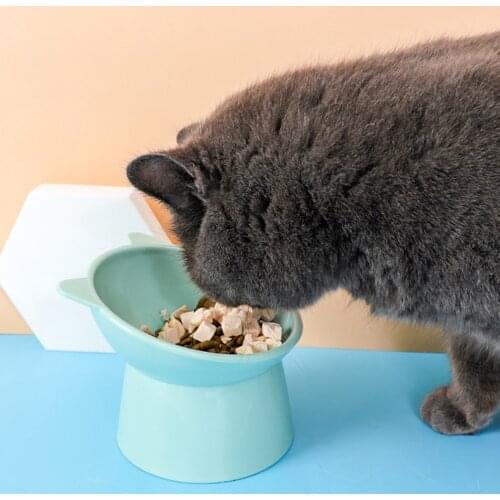 Pet Food Bowls Dish Cat Bowls Dog Pet Feeder Elevated Cat Feeding Bowls With Stand Raised Plastic Pet Accessories 1PCS