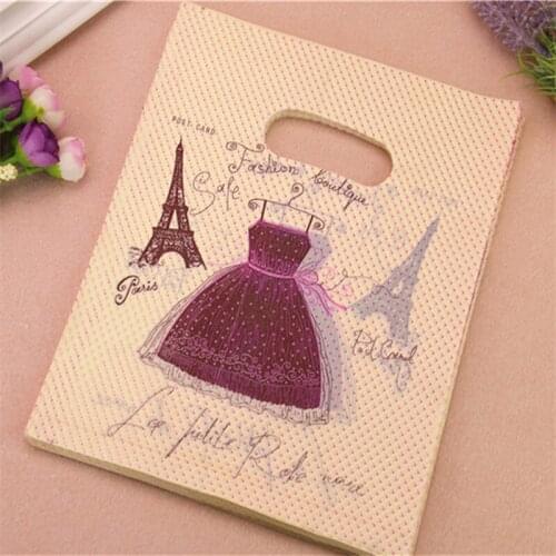 Fashion Boutique Skirt Gift Packaging Bags With Eiffel Tower 100pcs/lot 20*25cm Luxury European Style