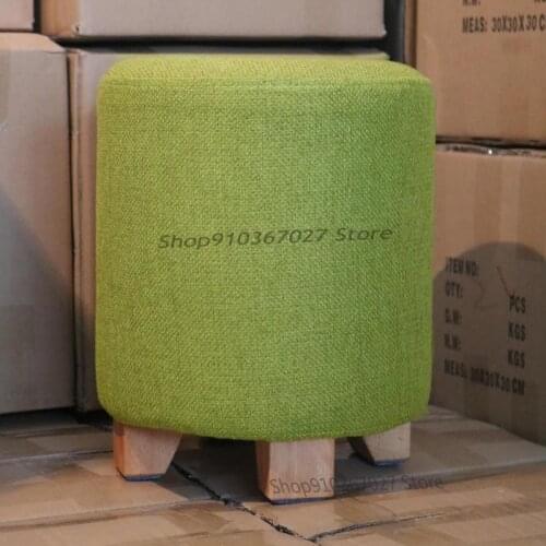 Fashion Fabric Round Soft Stool Clothing Store Fitting Room Stool Shoe Changing Stool Restaurant Hotel Guest Room Sofa Stool