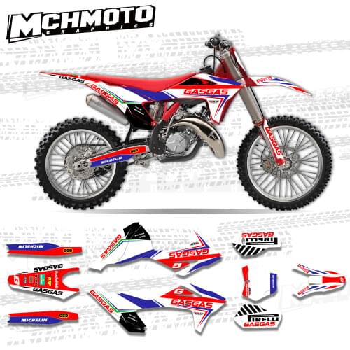 MCHMFG for Custom Team Graphics Backgrounds Decals Stickers Kit For GASGAS EC MC 2021 2022 2023 Decals Stickers