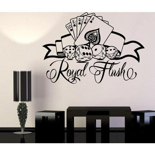 Wall Decal Casino Logo Cards Poker Dice Games Of Chance Vinyl Window Stickers Play Club Interior Decor Art Mural Removable M083