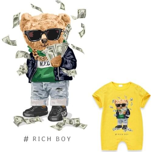 Richboy Patches For Clothes Heat Transfer Stickers Fashion Iron On Diy Accessory Clothes Thermal Patches Over Powders