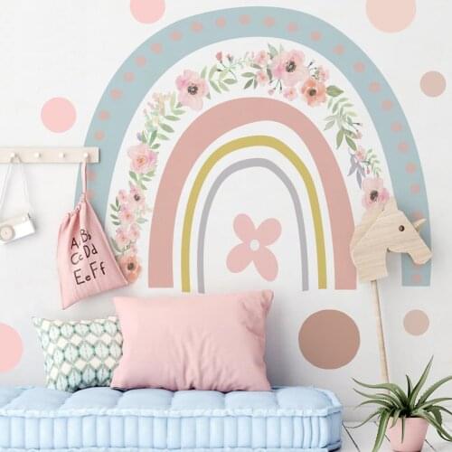 Childrens Room Rainbow Heaven Wall Stickers Self-adhesive PVC Stickers Princess Room Art Mural Home Decoration Kindergarten