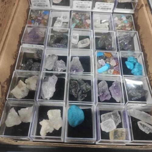 Natural Raw Crystal Set Rough Gems Original Stone Gravel Mineral Specimen Healing Birthday Educational Gift With Free Box