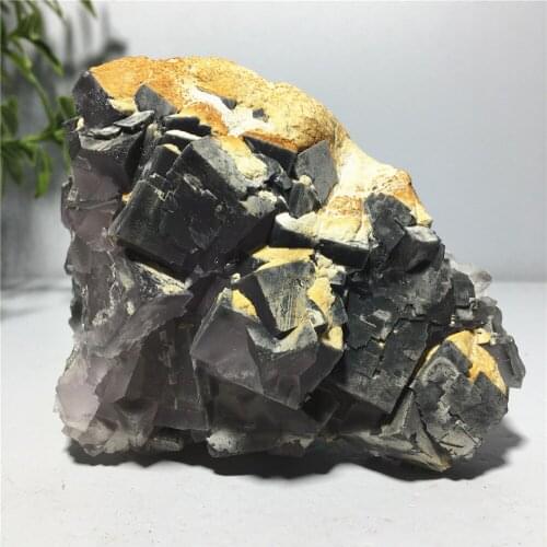 Natural fluorite geode quartz crystal specimen Home furnishing decoration stone Reiki healing raw gemstone