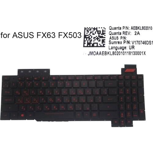 New Russian backlit Keyboard for ASUS ROG FX503 FX503VD FX503VM FX63 RU qwerty laptop Keyboards light sales original AEBKL802010