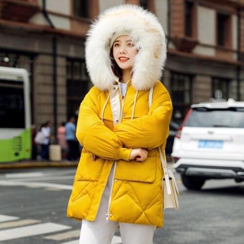 2019 New Winter Coat Women Winter Jacket Womens Parkas Gloves Warm Detachable Fur Collar Detachable Hat Slim Fit Outwear WH019