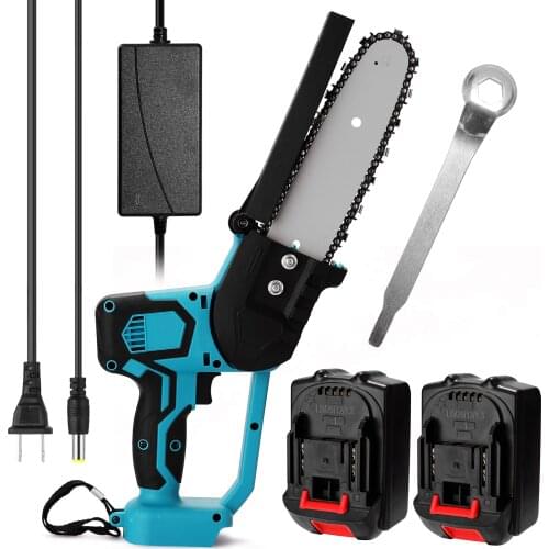 21V Portable Electric Chain Saw Electric Pruning Saw Rechargeable Wood Spliting Chainsaw Handed Woodworking Tool for Garden