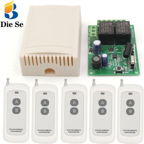 433Mhz rf Remote Control System large Range Wireless Switch DC 24V 2CH rf Relay Receiver and Transmitter for garage door motor