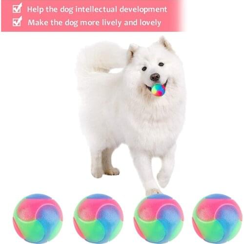 LED Light up Dog Balls Flashing Elastic Ball LED Molar Ball Glowing Ball Pet Color Light Ball Interactive Toys VGE