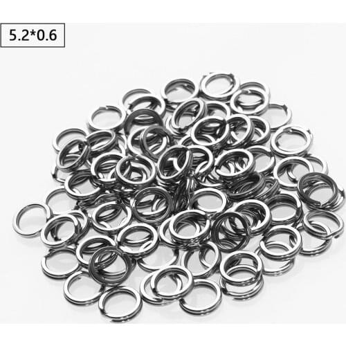 100PCS Fish Connector Fishing Split Rings Swivel Snap Stainless Steel Line Tackle High Quality Durable Fishing Accessories