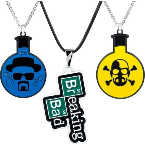 TV series Trinkets Breaking Bad BA BR Logo Necklace Metal Pendants Necklaces Men Womens Necklace Newest Jewelry collares