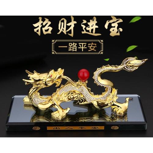 GOOD LUCK HOME OFFICE Company SHOP CAR Efficacious Money Drawing thriving business Diamonds golden Royal Dragon brass statue