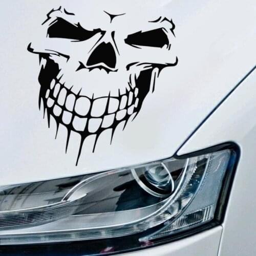 Horror Skull Car Sticker Waterproof Car Decals Scary Bone Skeleton Sticker For Car Car Body Decals Stickers Window Wall Sticker