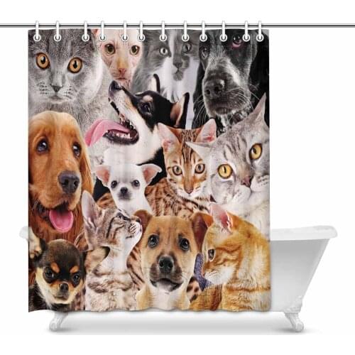 Dog and Cat Bathroom Shower Curtain Accessories