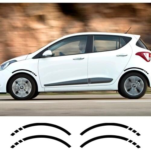 4PCS Automotive front and rear wheel Bumper curve sticker Hyundai I10 tire vinyl film decal automotive sports Trim accessories